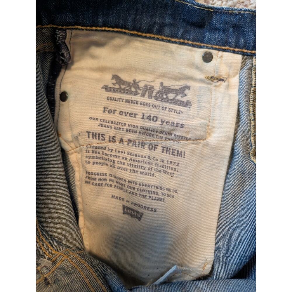Levi's Men 511 Slim Fit White Oak Cone Denim Jeans Dark Wash Blue 33x34 Raw Hem - Picture 11 of 11